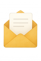 A golden envelope containing a letter, symbolizing communication, messages, and correspondence. The open envelope hints at news and information. png