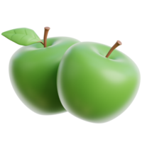 Green Apple 3d illustration png