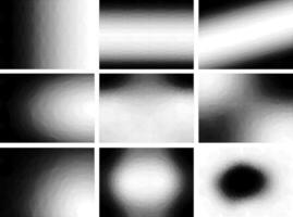 Halftone black and white pattern collection. Abstract monochrome background set. Texture for print and design vector