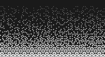 Black white triangle geometric pattern background illustration with seamless halftone effects for print and web vector
