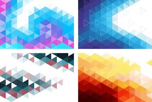 Triangle Background Collection Geometric Abstract Design With Lines Circles Minimal Art For Wallpaper Banner Card Book And Web Landing Page vector