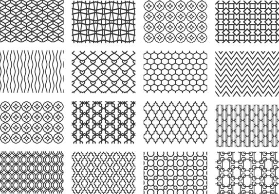 Seamless mosaic pattern background set of repeatable ethnic ornaments in geometric style