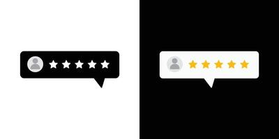 Five star rating displayed in a speech bubble. Five star rating. User comment, Feedback, Review, rate us concept. vector