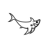 elegant and attractive shark logo symbol with smile vector