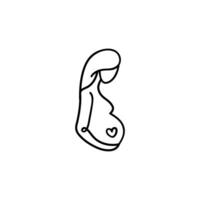 Pregnant Line Style Icon Design vector