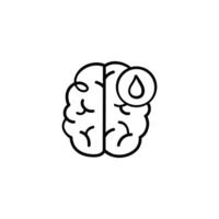 Brain Bleeding Line Style Icon Design vector