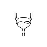 Bladder Line Style Icon Design vector
