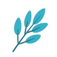Flat leaf branch decorative element illustration vector