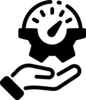 A solid style icon depicting efficiency in workflow vector