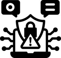 A glyph style icon showing data breach scenario vector