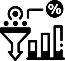 Solid style icon denoting conversion rate process vector