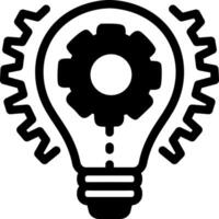 Solid icon depicting ideation with conceptual light elements vector