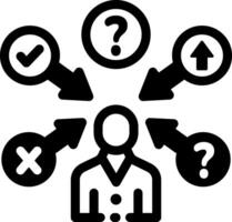 An icon of decision making designed in glyph style vector