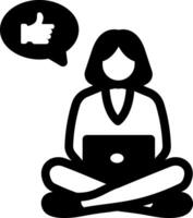 A glyph style icon of customer feedback vector
