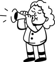 A drawing style icon of musician vector