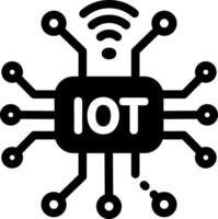 Filled style icon showing smart iot technology vector