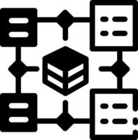 Filled style icon showing data modelling layered diagram vector