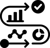 A filled style icon representing methodology process vector