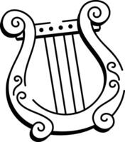 A drawing style icon of lyre vector
