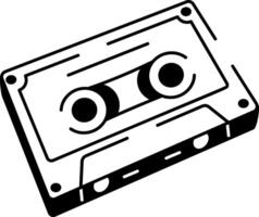 A sketchy style icon of cassette tape vector