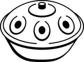 A sketchy style icon of handpan vector