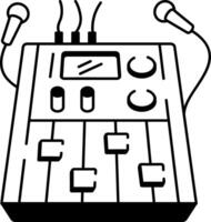 A sketchy style icon of audio console vector