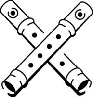 A sketchy style icon of bone flute vector
