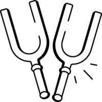 A drawing style icon of tuning fork vector