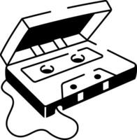 A drawing style icon of cassette player vector