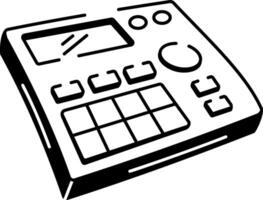 A sketchy style icon of drum machine vector