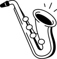 A hand drawn style icon of saxophone vector