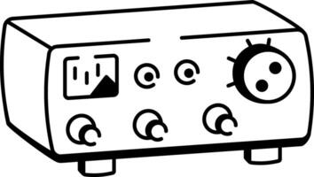 A sketchy style icon of audio interface vector