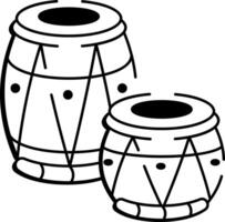 A drawing style icon of tabla vector