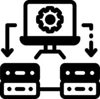 Glyph icon depicting database administration interface vector