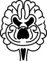 A doodle style icon of brain vector