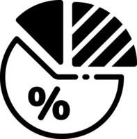 Solid style icon showing profit margin analysis vector