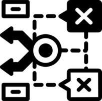 A filled style icon of decision intelligence framework vector