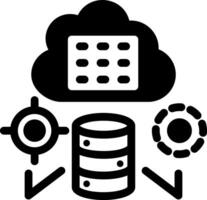 A solid style icon of cloud storage architecture vector