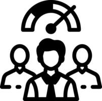 Glyph icon of team performance tracking chart vector