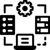 Solid style icon representing data warehouse storage vector