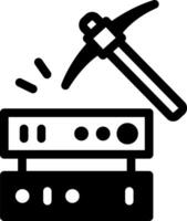 A glyph style icon denoting data mining techniques vector