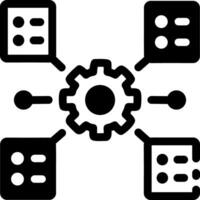 Glyph icon depicting data integration component links vector