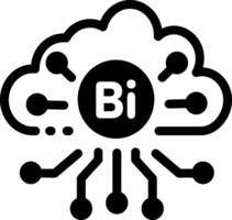 An icon showing bi infrastructure in glyph style vector