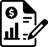Filled style icon of revenue report chart vector