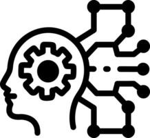 Glyph icon showing skill development training vector