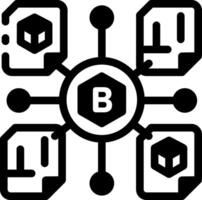 A solid style icon representing blockchain data vector