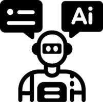 A solid style icon of an ai assistant vector