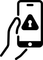 Filled style icon representing a mobile security feature vector