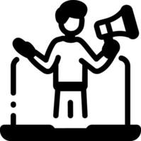 A solid icon showing digital marketing techniques vector