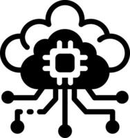 An icon of ai cloud designed in glyph style vector